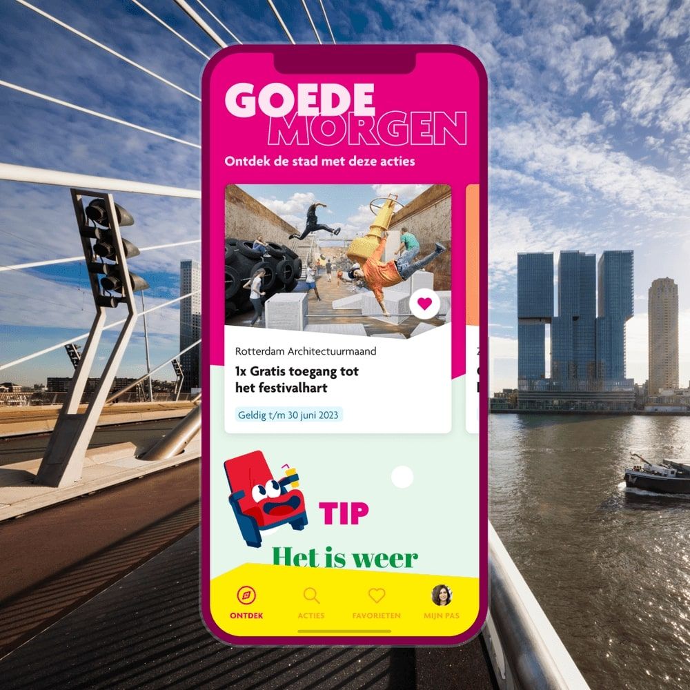 Screenshot Rotterdampas app met een actie