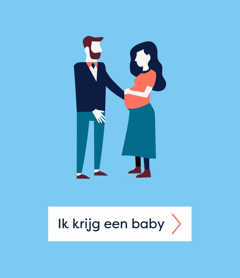 Illustratie van een man en een zwangere vrouw