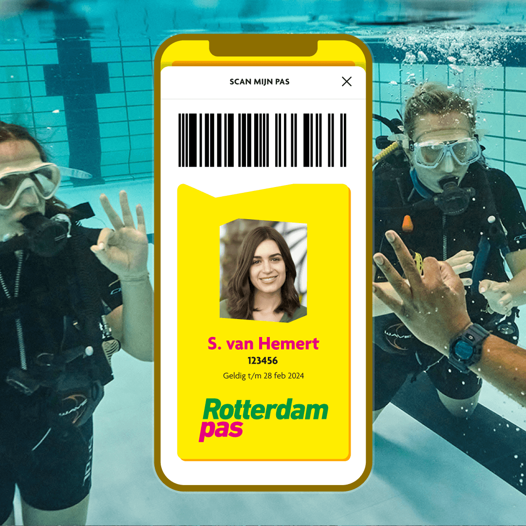Screenshot van de Rotterdampas app waarin je de digitale Rotterdampas ziet