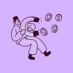 Illustratie van een persoon die een grote magneet vasthoudt waarmee muntjes met dollartekens worden aangetrokken.
