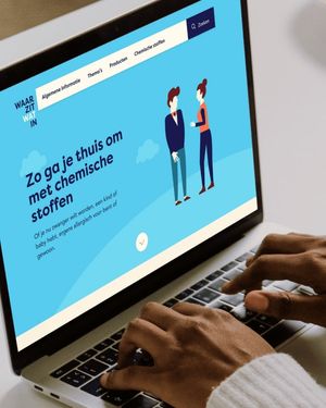 Screenshot van waar zit wat in website met een pagina over gevaarlijke stoffen