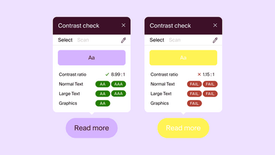 Twee voorbeelden van een contract check. Links is goed leesbaar, rechts niet