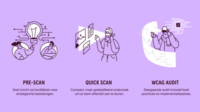 Illustratieve voorbeelden van een pre-scan, quick scan en WCAG audit