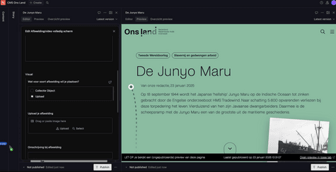 Screenshot van Onsland CMS