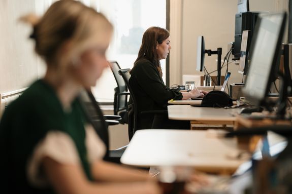 Vrouw, vrouwen, achter de computer