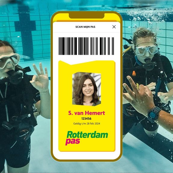 Screenshot van de Rotterdampas app waarin je de digitale Rotterdampas ziet