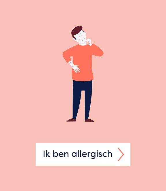 Illustratie van iemand met een allergische reactie